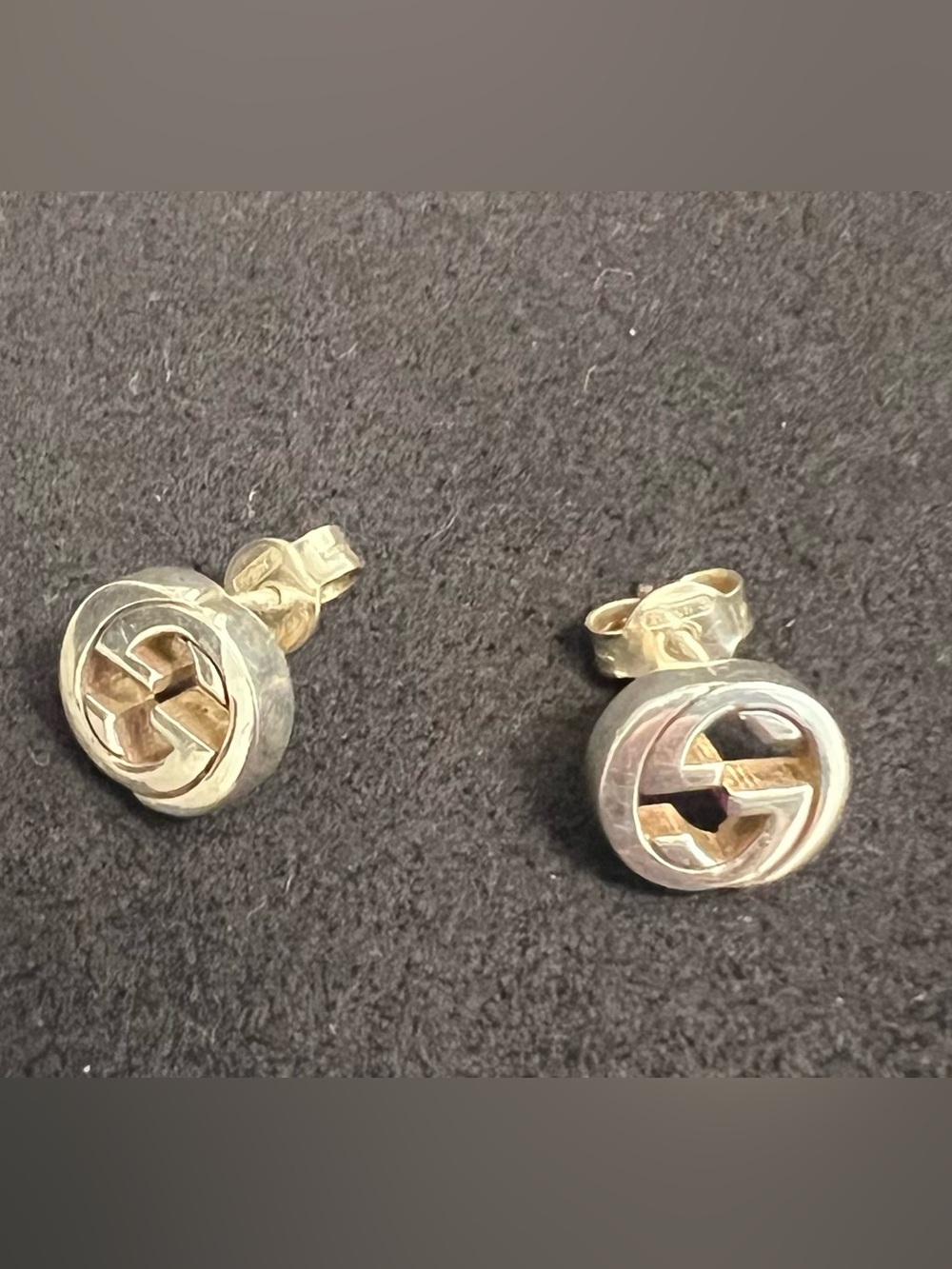 Gucci Silver 925 interlocking G earrings